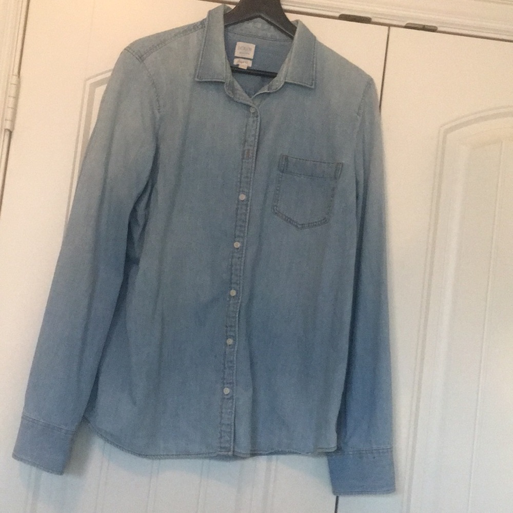 Jcrew perfect fit denim shirt- XL